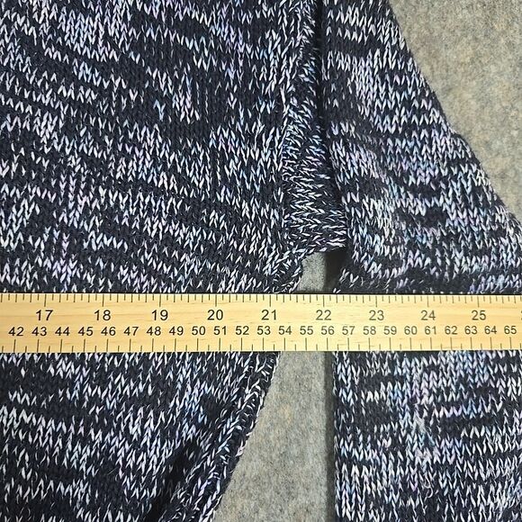 Oprah Magazine for Talbots Cardigan M Long Knit Tie Sweater Heather Blue Pockets - Picture 8 of 10